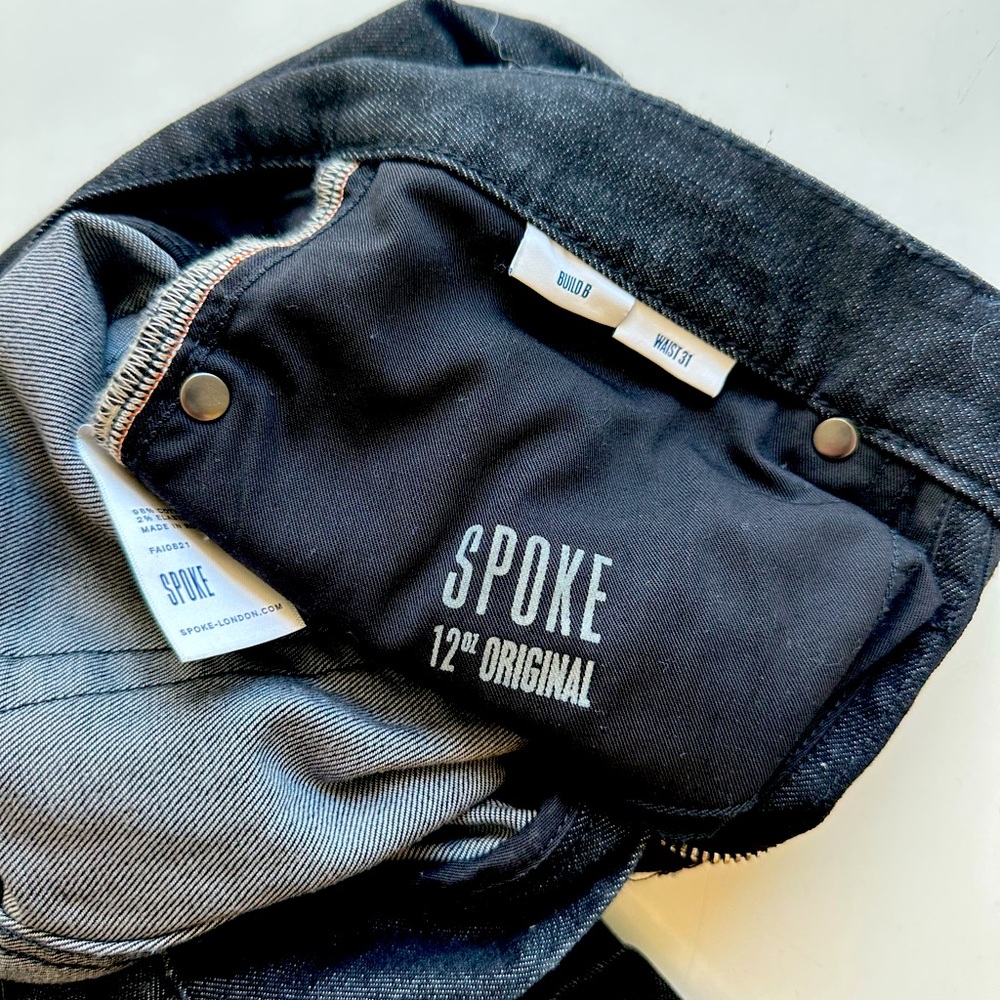 SPOKE London mens straight leg jeans
